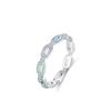 Anillo de plata S925 con diseño de nicho y cadena de esmalte multicolor para mujer, estilo europeo y americano, con diamantes apilables.