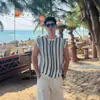Comercio Exterior Transfronterizo Verano Hombres Europeos y Americanos Ropa de Punto Chaleco Rayado Calado Camiseta de Punto Una Pieza Envío Directo