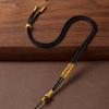 Cordão ajustável de pingente de corda preta dourada, feito à mão, jadeíte, jade Pei, jade, Buda, cera de abelha, colar com pingente de corda para homens e mulheres