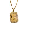 Cruz de Oração com Pingente Banhado a Ouro Cheio de Diamantes Popular Europeu e Americano Temu Colar Hip-Hop Personalizado de Nicho Joias