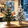 Decorações de Natal, arranjos de cenas em miniatura, árvores de mesa, mini árvores de Natal cobertas de neve, PE atacado