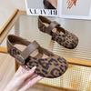 Diseño Retro Versátil Estampado de Leopardo Zapatos de Salón 2025 Nuevo Estilo Primavera y Otoño Diarios Suela Suave Zapatos Mary Jane Uso Bidireccional Zapatos Planos