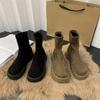 Botas de Mujer Versátiles de Suela Plana para Aumentar la Altura, Botas Martin, Nuevo Estilo Otoño e Invierno, Botas Elásticas Ajustadas, Botas Cortas de Suela Gruesa para Mujer de Otoño e Invierno