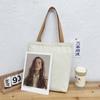 Bolsa de Lona con Etiqueta Tejida de Oso al por Mayor Bolsa Tote para Salir de Compras Bolsa para el Viaje Diario Bolsa para el Almuerzo Bolsa para el Almuerzo Resistente al Desgaste