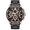 Wwoor Grip Love 8879 Reloj de Cuarzo para Hombre con Correa de Acero Correa de Acero Seis Manecillas Multifunción Resistente al Agua Fabricante de Relojes