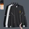 Outono e Inverno 2025 Nova Camiseta de Manga Longa com Gola Redonda Tendência Versátil Moletom Espesso Camiseta Básica Moda Masculina