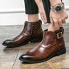 2026 Transfronterizos Talla Grande 46 Botas de Caña Alta Martin Estilo Británico Brogue Botas de Trabajo con Suelas Gruesas