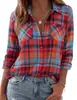 Colección Otoño 2026: Nuevas camisas de manga larga para mujer para tiendas online independientes, con estilo europeo y americano, corte holgado y diseño casual a cuadros