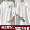 Nueva Camiseta Linda de Manga Corta de Verano para Hombres y Mujeres, Top de Trabajo Holgado de Moda Estilo Hong Kong, Camisa Básica de Manga Tres Cuartos