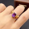 Anel de Ametista Natural Transfronteiriço Acessórios Femininos Nicho Alta Qualidade Joias de Prata 925 7*9 Moda Venda Direta da Fábrica