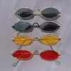 Gafas de sol ovaladas de metal de tendencia europea y americana gafas de sol con montura ovalada retro moda pieza oceánica gafas de sol transfronterizas