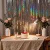Cortina de Chuva de Seda Laser Colorida 3,3*6,6 pés Decoração de Cena de Teto para Festa de Aniversário Infantil Casamento Cortina de Porta com Franjas