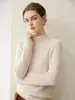 Nueva colección de otoño e invierno: Suéter grueso 100% cachemira pura para mujer, con cuello semi-alto, estampado de orquídeas, mangas largas y diseño de jersey, perfecto como capa base.