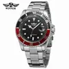 Relógio Mecânico Automático Semi-Automático Winner Masculino Moda Casual Submariner Atacado Anel Preto Vermelho Mostrador Preto