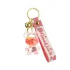 Llavero de Botella de Arena Líquida de Dibujos Animados, Pequeños Regalos para Puestos, Accesorios Acrílicos al por Mayor, Colgante Relleno de Aceite, Rasca Gatos Lindo de Regalo