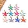10 Tipos de Colgantes Mini de Vida Marina con Goteo de Aceite Esmaltado Estrella de Mar Pulpo Colgantes Hechos a Mano DIY Pendientes Collares Amuletos