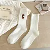 Meias Arrastão Bordadas para Mulheres, Outono e Inverno, Resistentes ao Frio, Meias Quentes de Cano Médio, Lã Sintética, Meias Longas com Barra Solta, Meias Versáteis para Mulheres