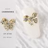 Nueva Manicura Mariposa Diamante Metal Diamante Gema Lentejuelas para Uñas Tridimensional Imitación Zircón Diamante Flash Perla Corona Oso
