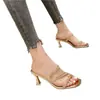 Sandálias de Salto Alto Estilo Socialite de Luxo Leve para Mulheres, Novo Modelo Verão 2026, Deslumbrantes Slip-Ons de Bico Aberto com Strass para Uso Externo