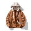 Chaqueta de Traje de Béisbol de Pana Chaqueta para Hombre Otoño e Invierno Suelta con Forro Polar Gruesa Casual con Solapa para Hombre