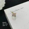 Pendientes de Aro en Forma de U con Barra Recta de Acero Inoxidable 316L, Estrella de Cuatro Puntas y Flor de Iris Rosa Blanca, Exquisitos Pendientes para Perforaciones de Oreja