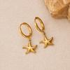 OPK Europa y Estados Unidos Estilo INS Pendientes Sencillos para Mujer Acero Inoxidable Moda Joker Elementos Marinos Estrella de Mar Pendientes de Acero de Titanio Venta al por Mayor