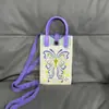 Bolso de Teléfono Móvil a Cuadros para Mujer Bolso Cruzado de Hombro Pequeño Lindo Ligero Bolso Tejido Bolso de Punto