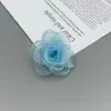 Flores de Gaze Estilo Coreano, Flores de Tecido, Flores com Borda Queimada, Acessórios de Roupa Feitos à Mão, Presilhas de Cabelo, Acessórios de Joias