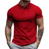 Camiseta de Verano con Cuello de Solapa de Manga Corta Suelta Talla Grande Color Sólido Camisa Polo Talla Grande Camisa Polo