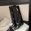 Botas Altas de Mujer con Hebilla Metálica Estilo Europeo y Americano, Novedad Otoño 2026 Botas de Montar Ajustadas hasta la Rodilla