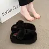 Pantuflas de algodón con puntera de felpa, pantuflas de exterior forradas de polar 2026 para mujer, estilo de media pantufla nuevo, mullidas, extra gruesas, talla pequeña, para invierno