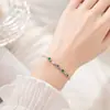 Pulsera de Acero Titanio con Circonita Cúbica de Color para Mujer, Lujo Ligero, Cadena de Piedras de Color de Nicho, Joyería, Adornos que No se Desvanecen, En Stock, Venta al por Mayor