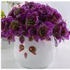 Flores Artificiales Falsas Muebles para el Hogar Adornos de Mesa Balcón Flores de Plástico Planta Verde Falsa Adornos de Plantas en Maceta Mini Decoraciones Bonsái