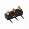 Conector de Pino de Mola Pogopin Angulo de 90 Graus Soldagem Lateral 3 Pinos Horizontal Condutor Carregamento Suporte de Pino Macho e Fêmea