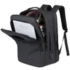 Nueva Bolsa para Laptop con Carga USB para Hombres, Mochila de Negocios Simple con Barra de Tiro, Mochila de Viaje Portátil Multicapa