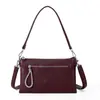 Bolso de Mano Simple Transfronterizo del Sudeste Asiático para Viajar al Trabajo, Bolso de Hombro con Múltiples Compartimentos, Bolso de Mano y Bolso Cruzado de Mujer con Cremallera de Color Sólido