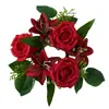 Corona de Candelabro de Rosas y Lirios de Colores Primaverales Transfronteriza Flores Artificiales Decoración de Festival Estilo Europeo Decoración de Boda de Primavera Rosa