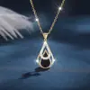 2026 Moda Japonesa e Coreana Novos Brincos Pretos de Gota d'Água Vazados com Design Único em Estoque
