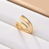 Anillo de acero inoxidable con forma de gota de aceite de acero inoxidable transfronterizo de Europa y Estados Unidos, apertura con viento frío simple, anillo de acero de titanio que no se desvanece a presión de aceite.