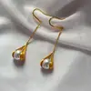 Brincos de Pérola Ervilha Femininos Franceses Elegantes Formato Gota Fosco Ins High-end Simples Elegantes