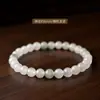 Pulsera de Cuenta Redonda de Jade Verde Natural del Tianshan para Mujeres y Hombres, Joyería de Pulsera de Jade de Círculo Único, Estilo Círculo Sencillo Verde del Tianshan