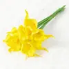 Flores artificiales de tonos amarillos para decoración de bodas y del hogar, arreglo de escenas, arreglos de flores de rosa y lirio, flores artificiales decorativas y para fotografía