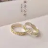 Anel de Prata Pura 999 Pintado a Ouro com Padrão de Grama Tang, Anel de Design Nicho Estilo Chinês Retro da Moda, Anel do Sutra do Coração da Paz e da Alegria