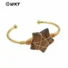 WT-B639 comercio exterior al por mayor gema forma de estrella pulsera de latón ajustable para niña accesorios básicos diarios