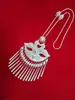 Joyería de Plata Yi de Daliangshan Sichuan Plata Mate Tradicional Étnica para Mujer Placa de Nombre Collar Performance Especial Danza Retro