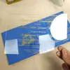 Invitación de Boda de Terciopelo Estilo Europeo, Invitación de Boda de Terciopelo Azul Cielo, Tarjeta de Invitación Transparente de Acrílico con Estampado Dorado