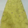 Tela de malla bordada con flor 3D y tela bordada con cuentas y perlas para vestidos de novia, vestidos de gala, vestidos, multicolor en stock