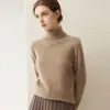 Suéter de cachemira pura 2026 nuevo estilo de invierno para mujer, jersey de cuello alto, estilo elegante, corte holgado, adelgazante, capa base cálida