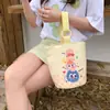 Bolsa de Lona de Dibujos Animados para Mujer, Bolso de Mano de Gran Capacidad, Bolsa para Fiambrera de Estudiante para Ir al Trabajo, Versátil para Salir, Bolso Pequeño de Aspecto Elegante
