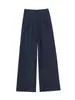 Foto Real de Pantalones Anchos de Lino Tencel Estilo Nuevo Verano 2026, Pantalones Casuales Rectos Largos de Hielo Delgado con Protección Solar para Mujer